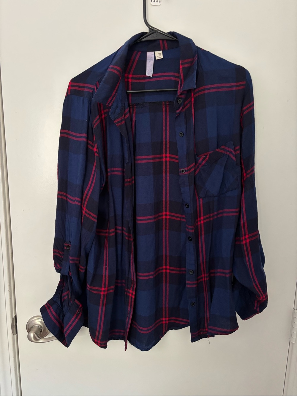 Alyx Navy and Red Plaid Shirt